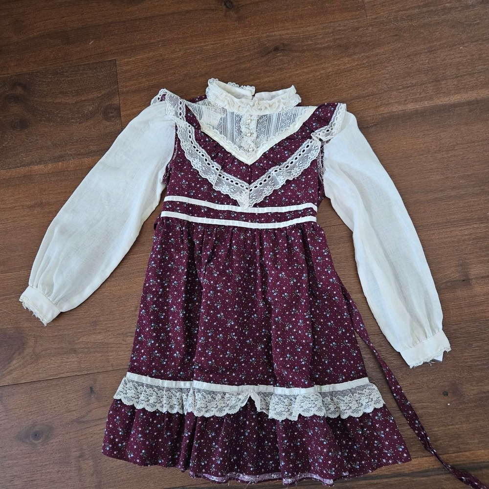 Vintage Gunne Sax Jeunes Filles by Jessica Floral Prairie Dress Girls 6X